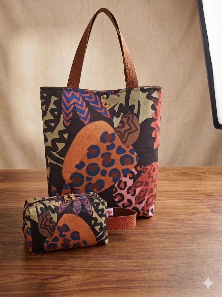 Bolsa Tiê *kit* Caju onça